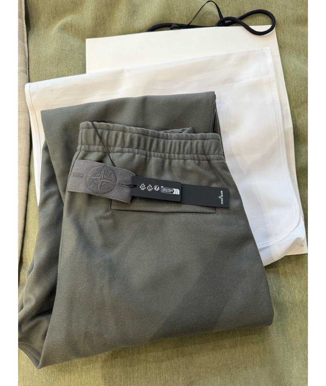 STONE ISLAND Серые шерстяные повседневные брюки, фото 3