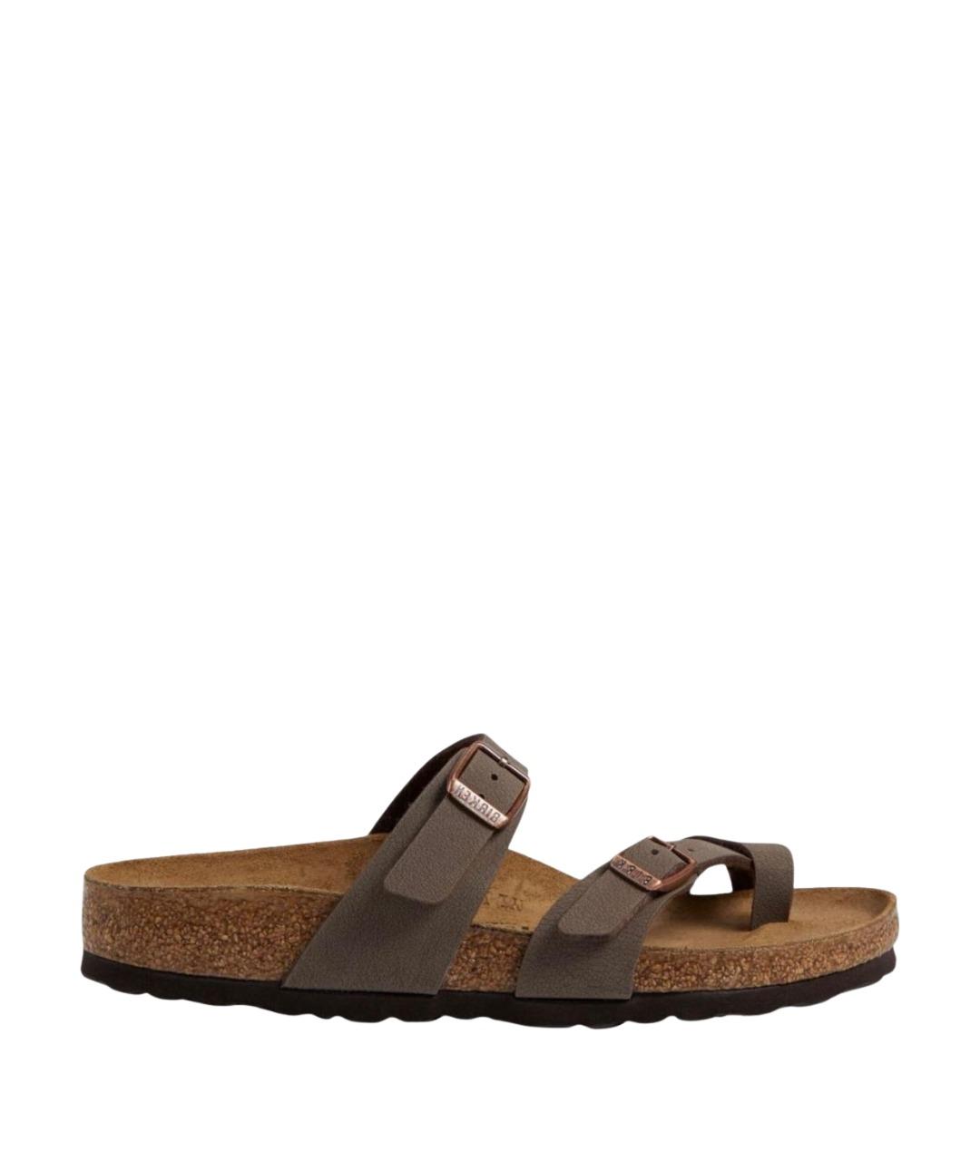 BIRKENSTOCK Коричневые кожаные сандалии, фото 1
