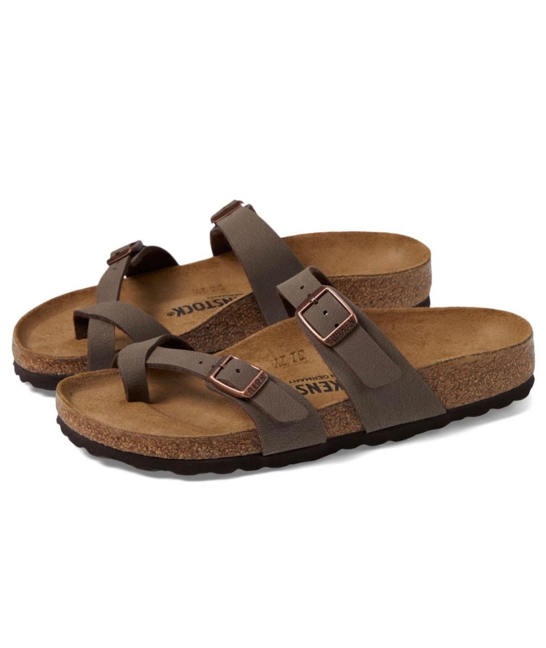 BIRKENSTOCK Коричневые кожаные сандалии, фото 2