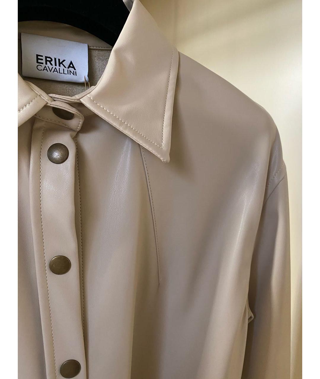 ERIKA CAVALLINI Бежевое полиуретановое повседневное платье, фото 5