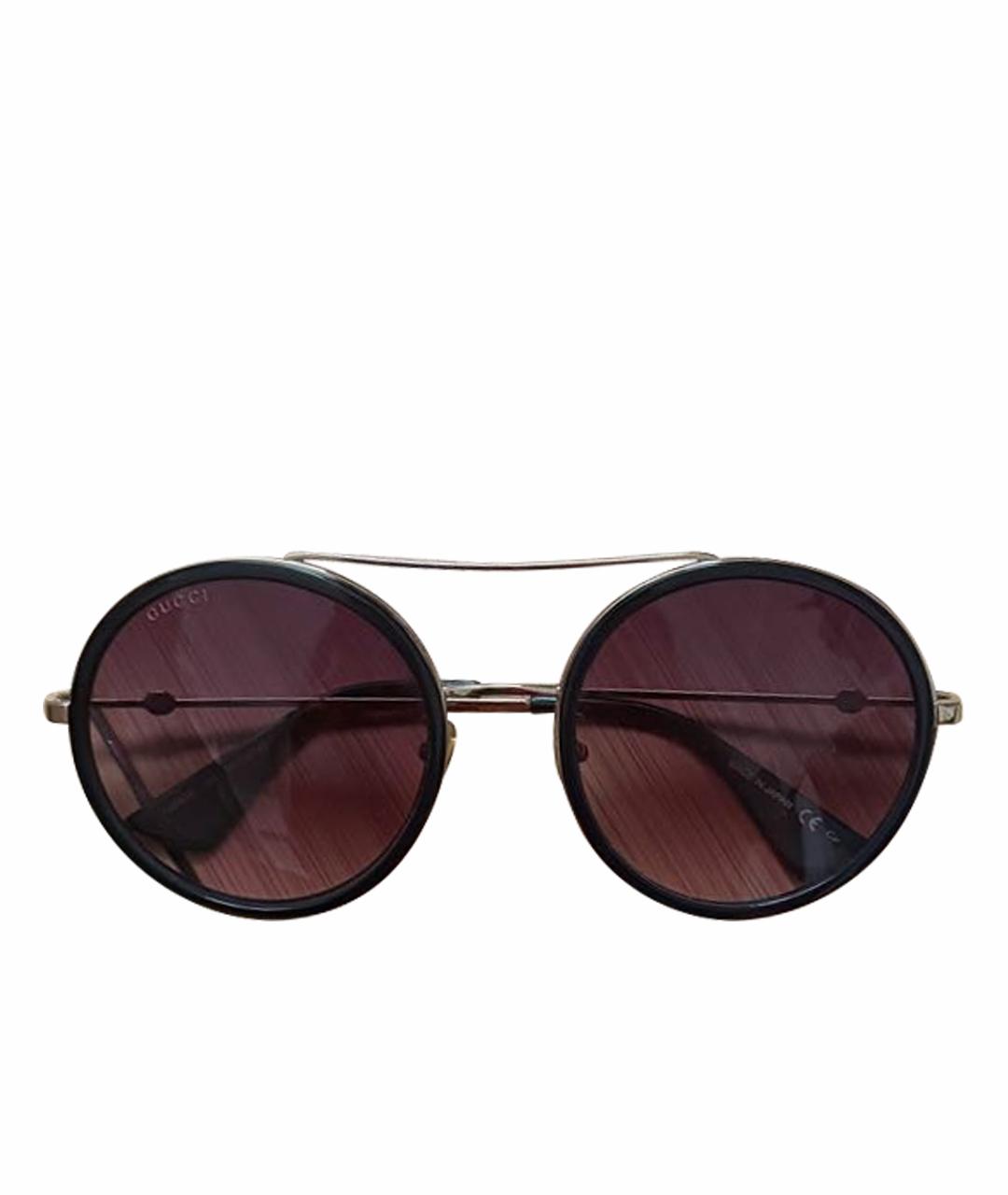 GUCCI Черные металлические солнцезащитные очки, фото 1