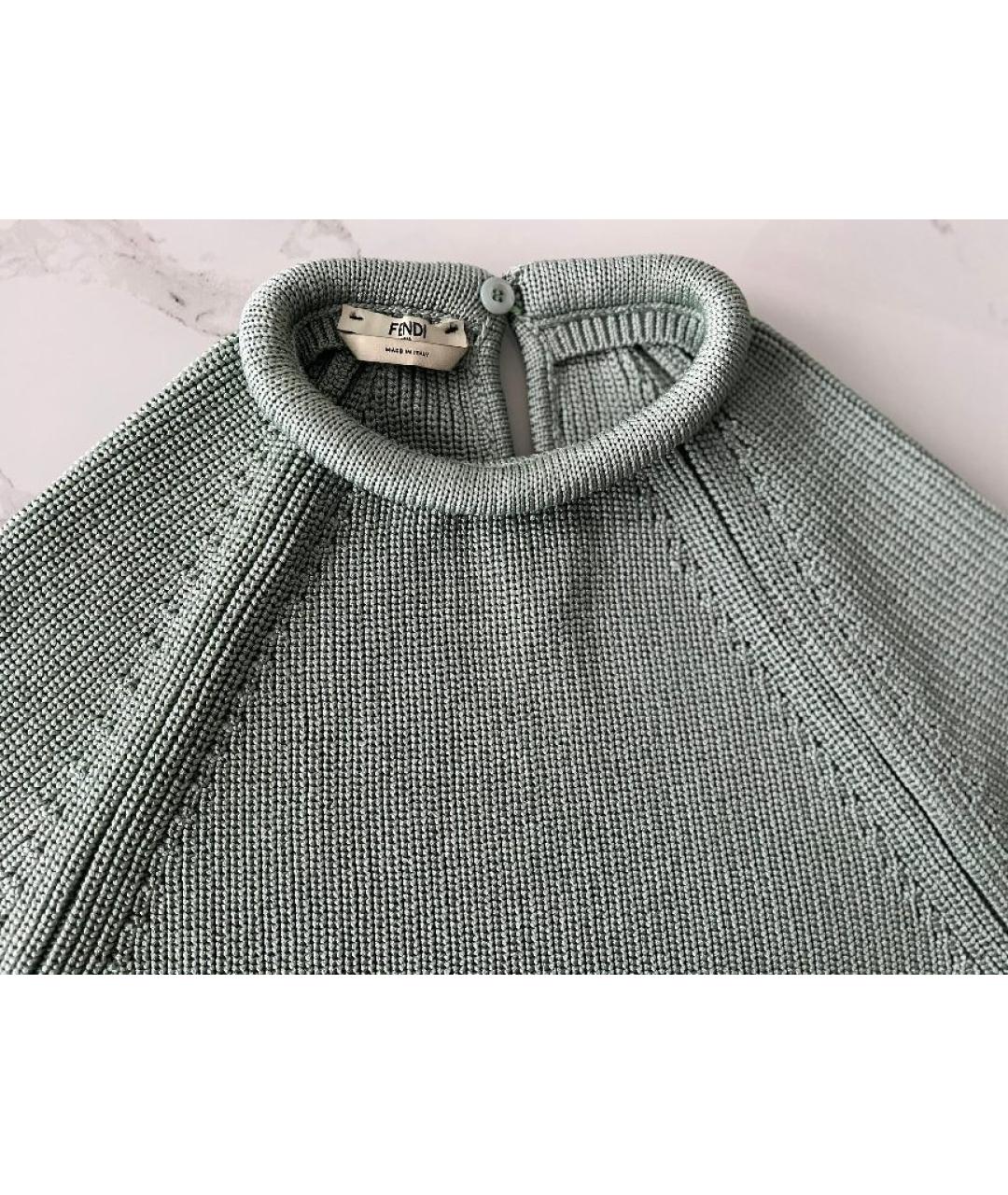 FENDI Голубой вискозный джемпер / свитер, фото 3