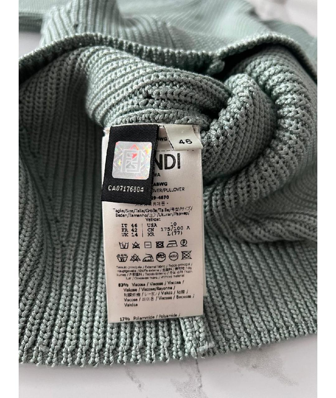 FENDI Голубой вискозный джемпер / свитер, фото 5