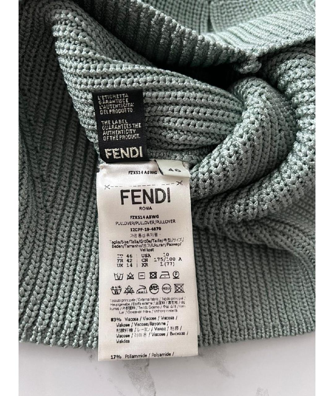 FENDI Голубой вискозный джемпер / свитер, фото 6