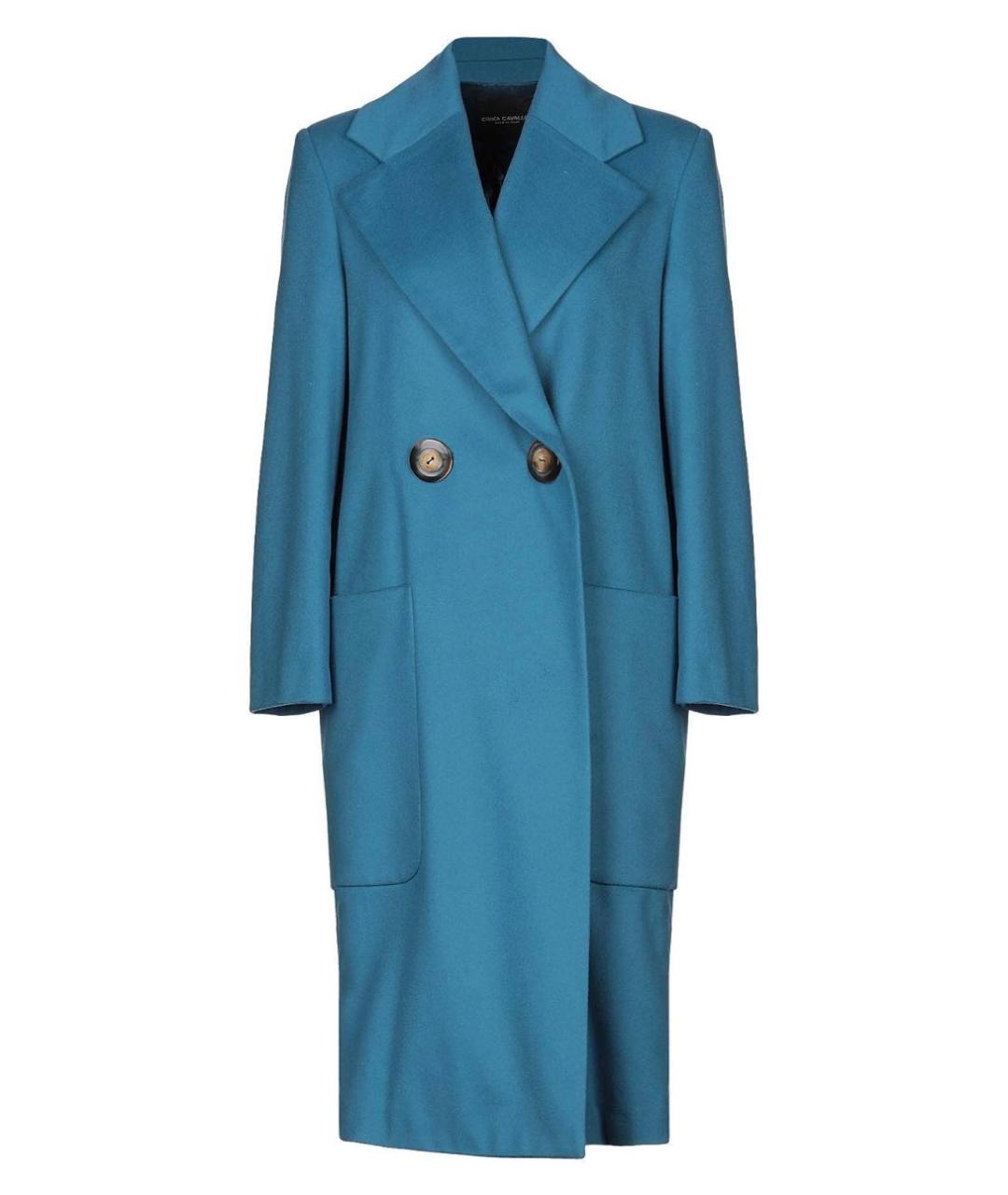 ERIKA CAVALLINI Бирюзовое шерстяное пальто, фото 1