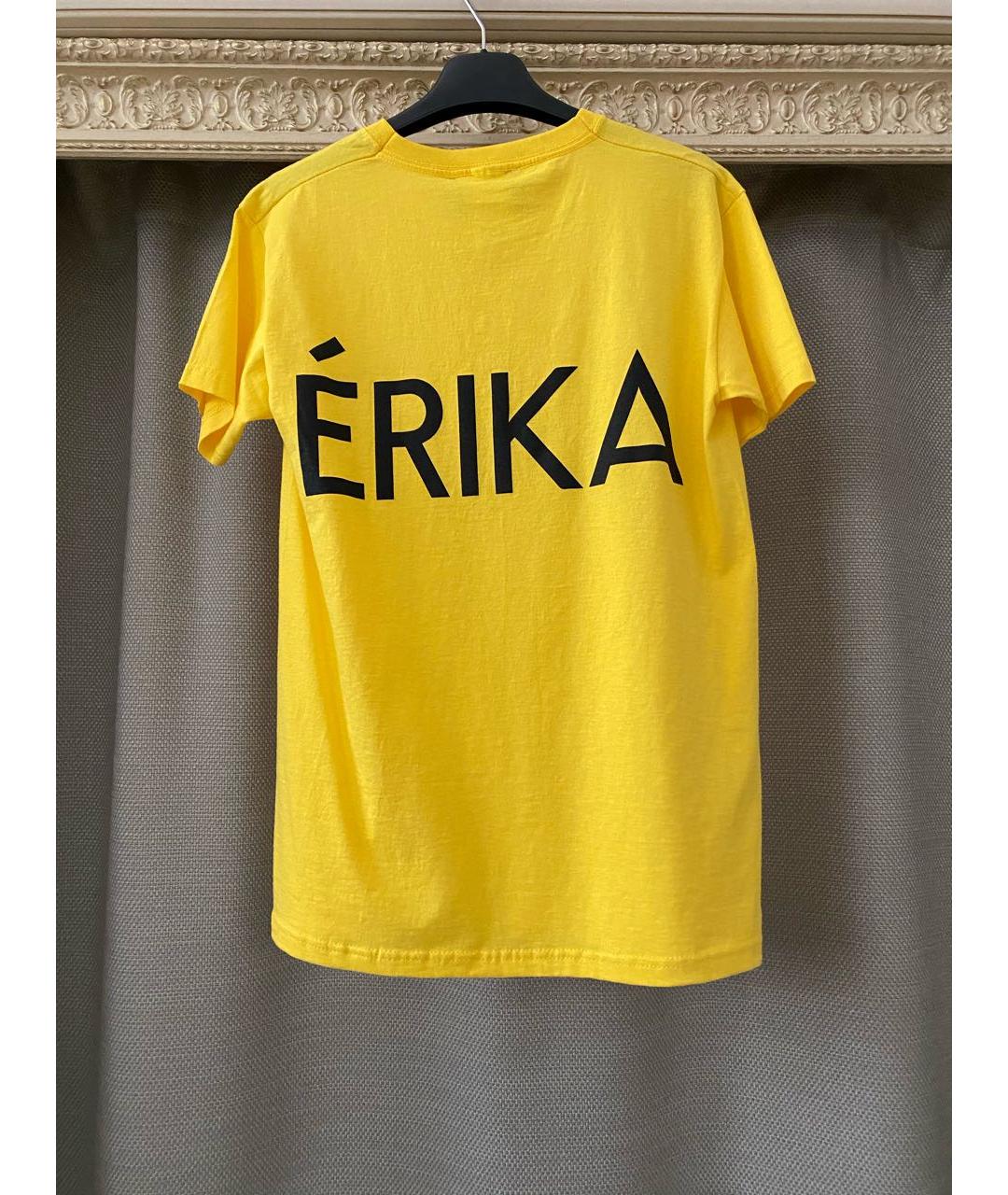 ERIKA CAVALLINI Желтая хлопковая футболка, фото 6