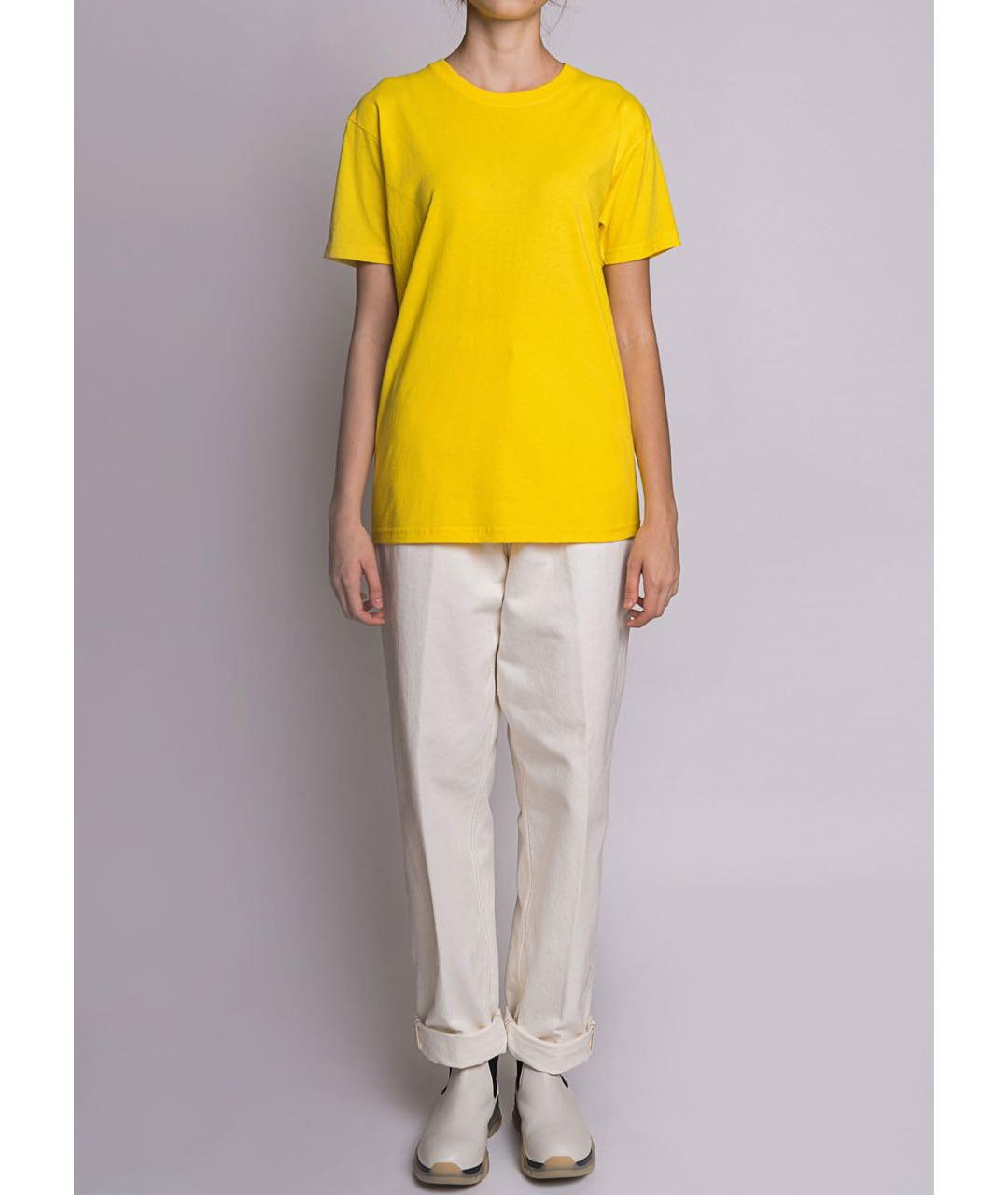 ERIKA CAVALLINI Желтая хлопковая футболка, фото 3