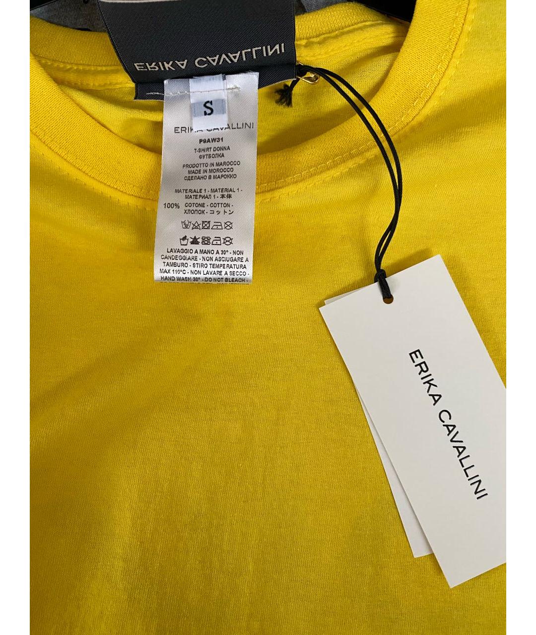 ERIKA CAVALLINI Желтая хлопковая футболка, фото 7