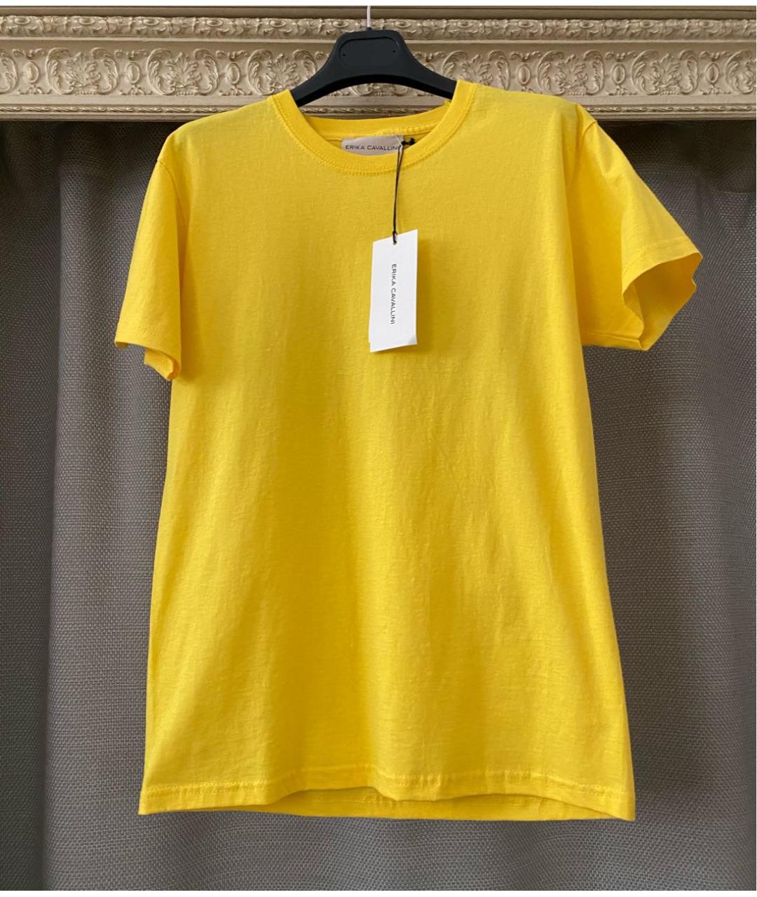 ERIKA CAVALLINI Желтая хлопковая футболка, фото 8