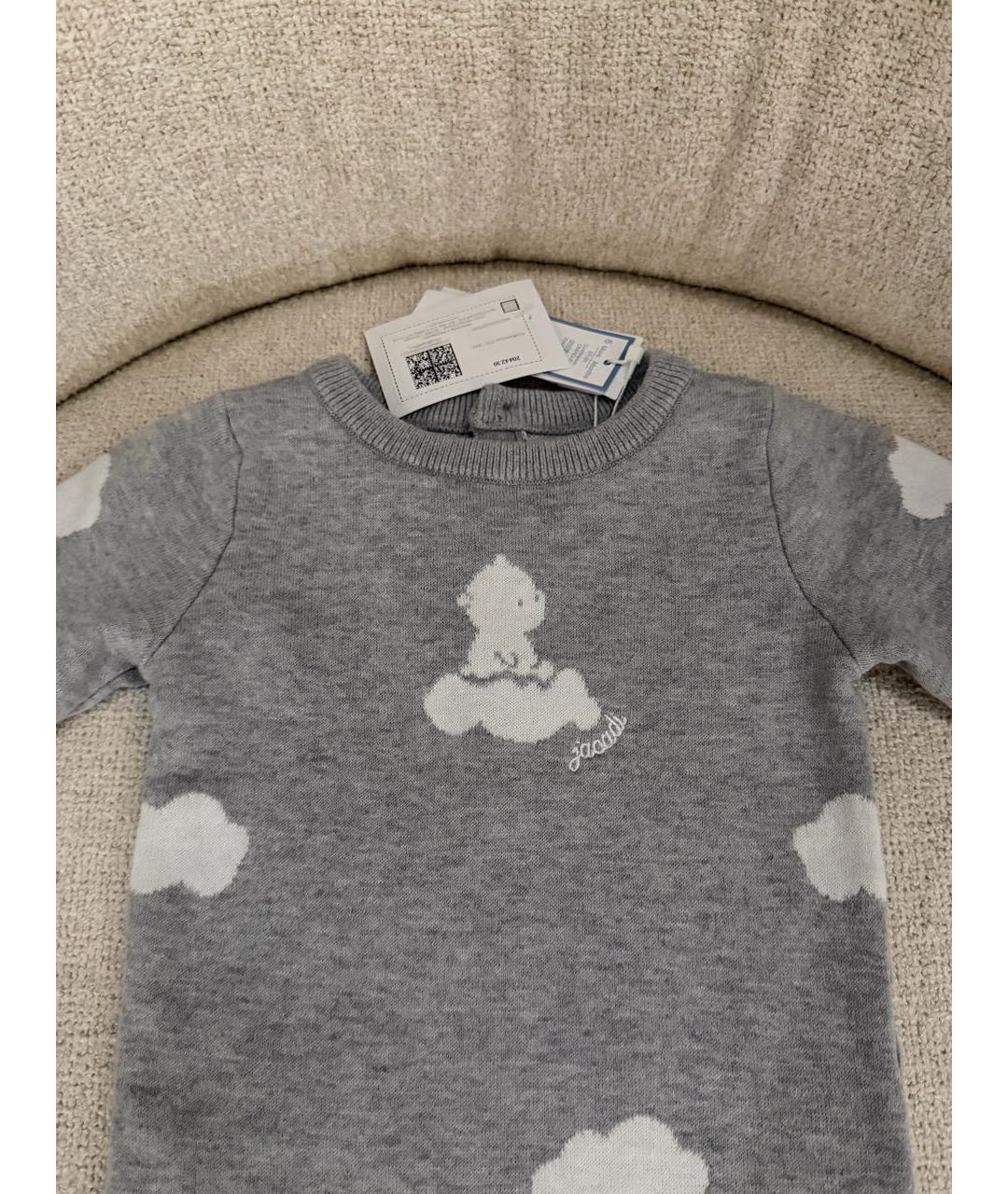 JACADI Серый хлопковый комбинезон, фото 3