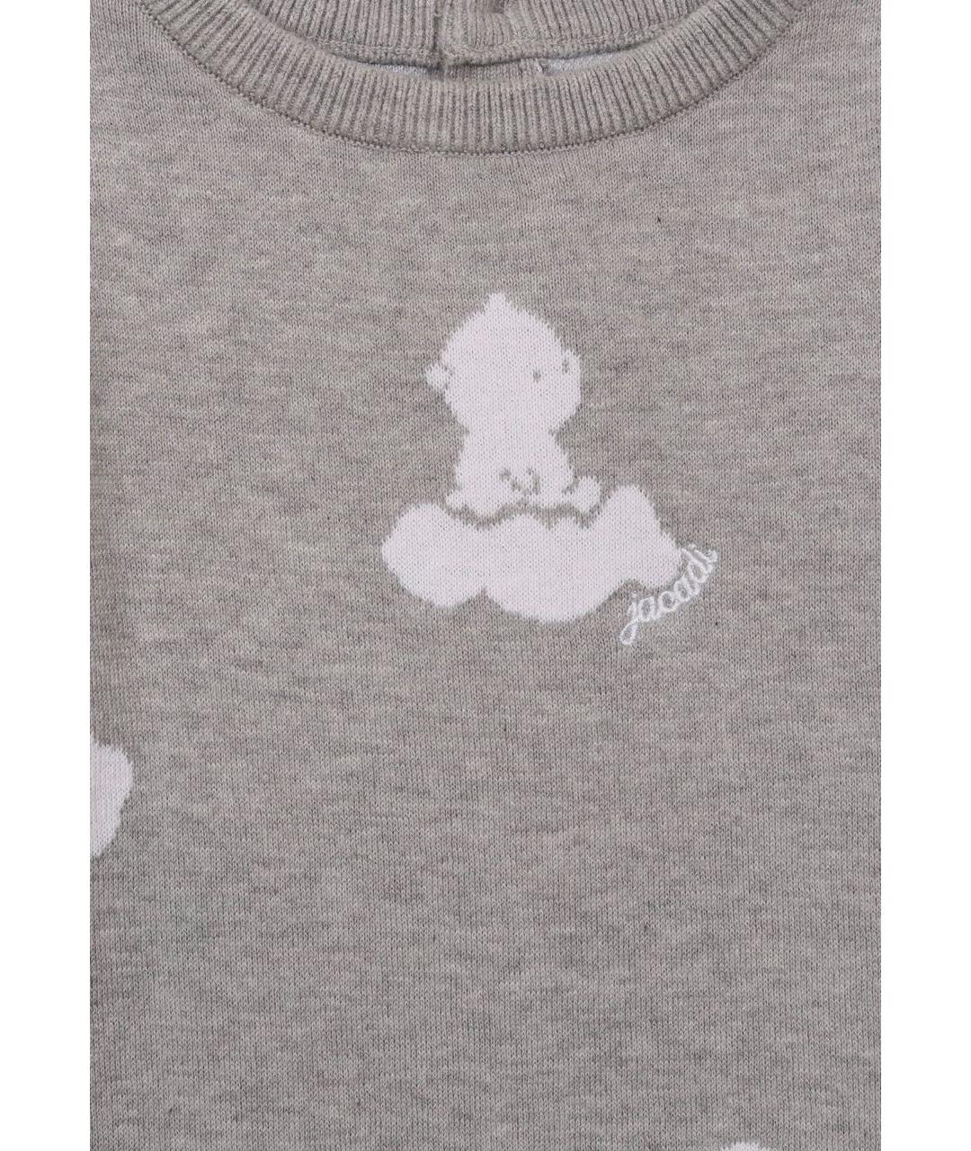 JACADI Серый хлопковый комбинезон, фото 4