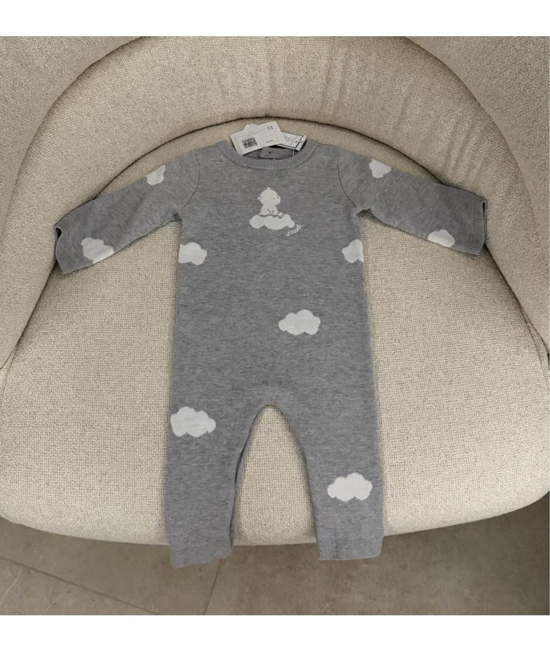 JACADI Серый хлопковый комбинезон, фото 5