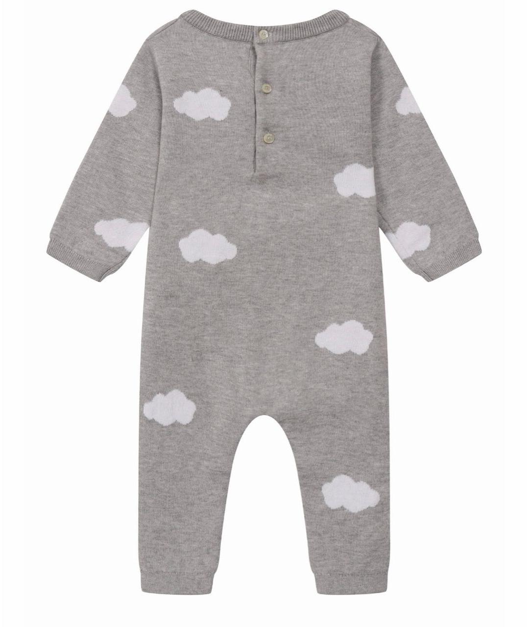 JACADI Серый хлопковый комбинезон, фото 2