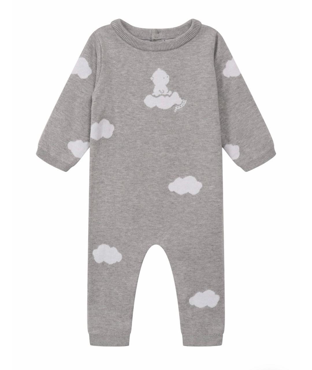 JACADI Серый хлопковый комбинезон, фото 1