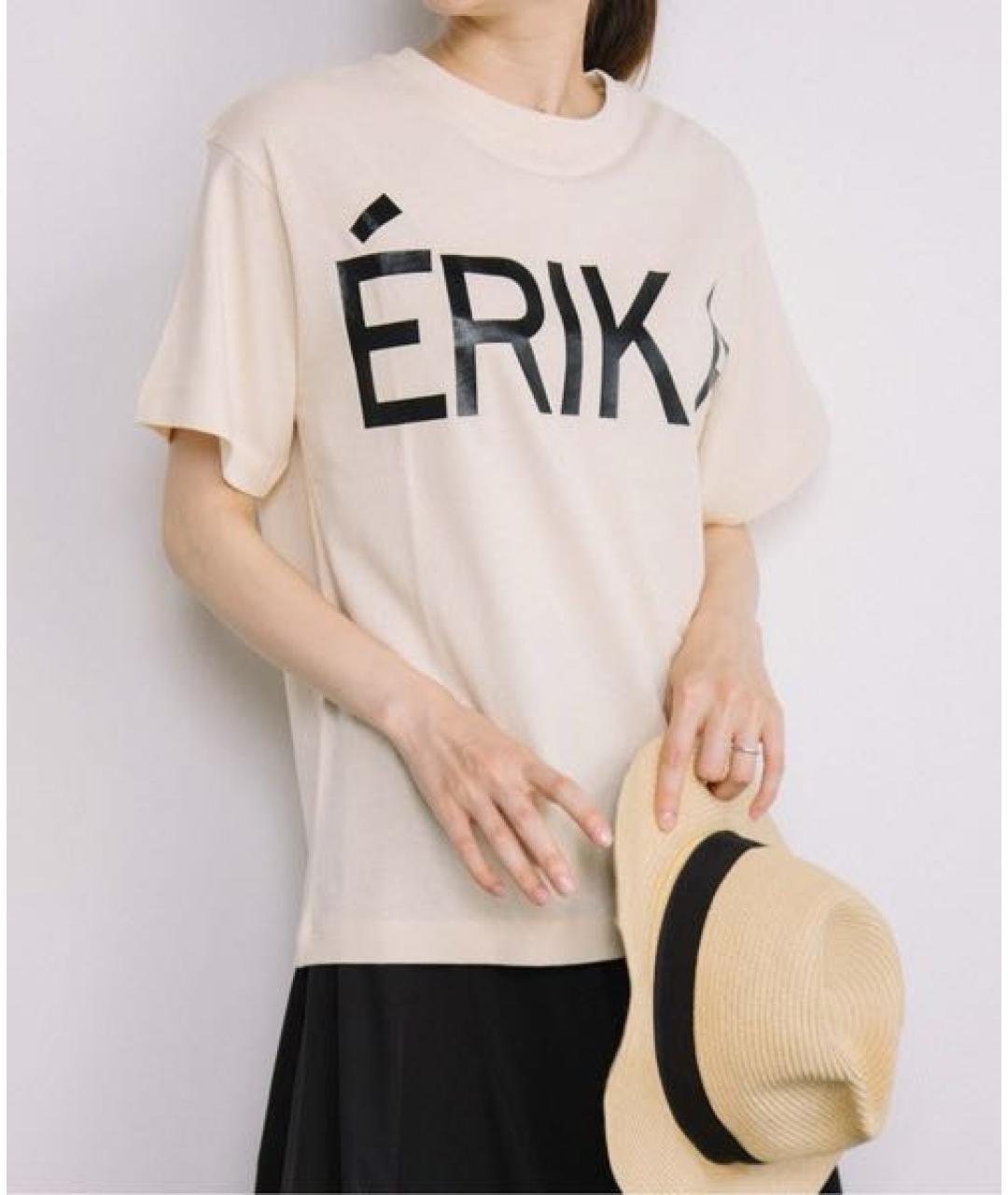 ERIKA CAVALLINI Бежевая хлопковая футболка, фото 8