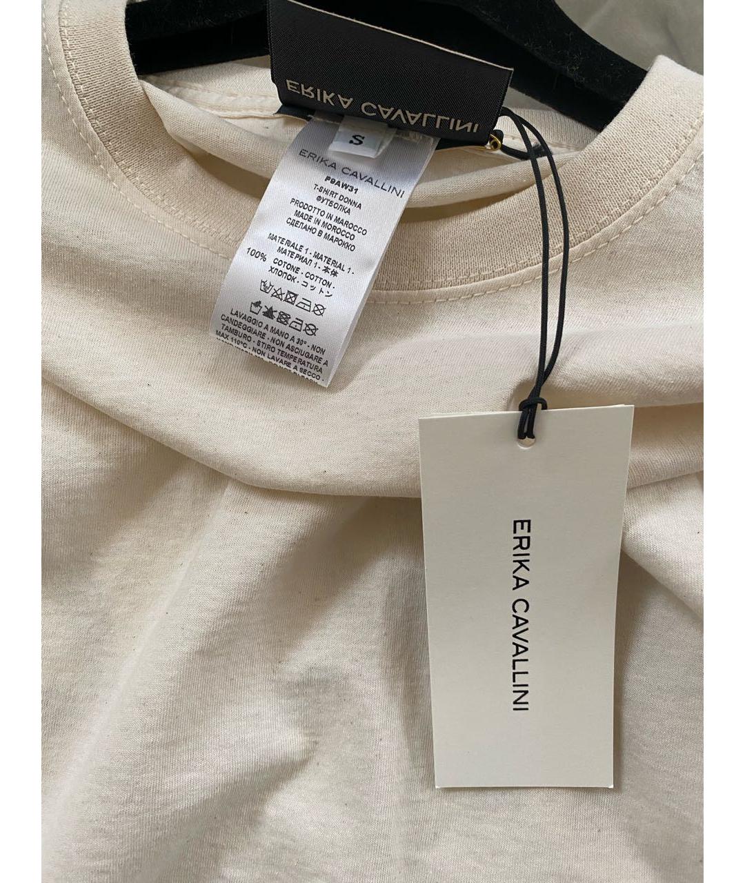 ERIKA CAVALLINI Бежевая хлопковая футболка, фото 7