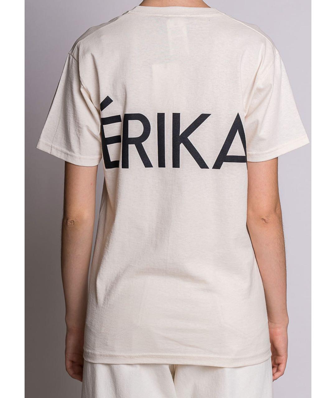 ERIKA CAVALLINI Бежевая хлопковая футболка, фото 2