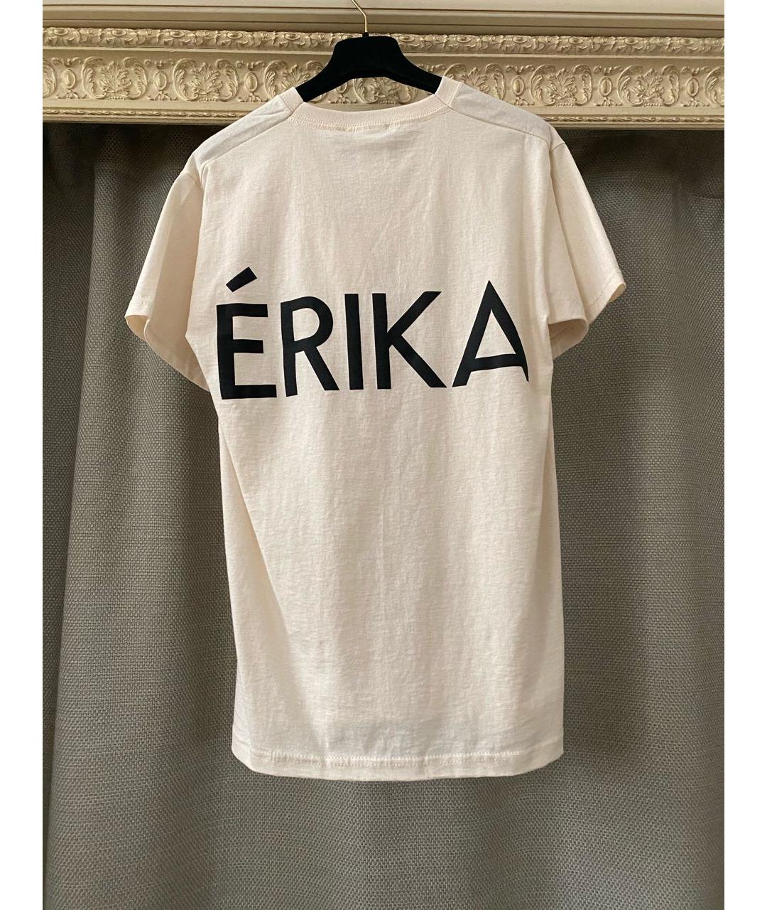 ERIKA CAVALLINI Бежевая хлопковая футболка, фото 6