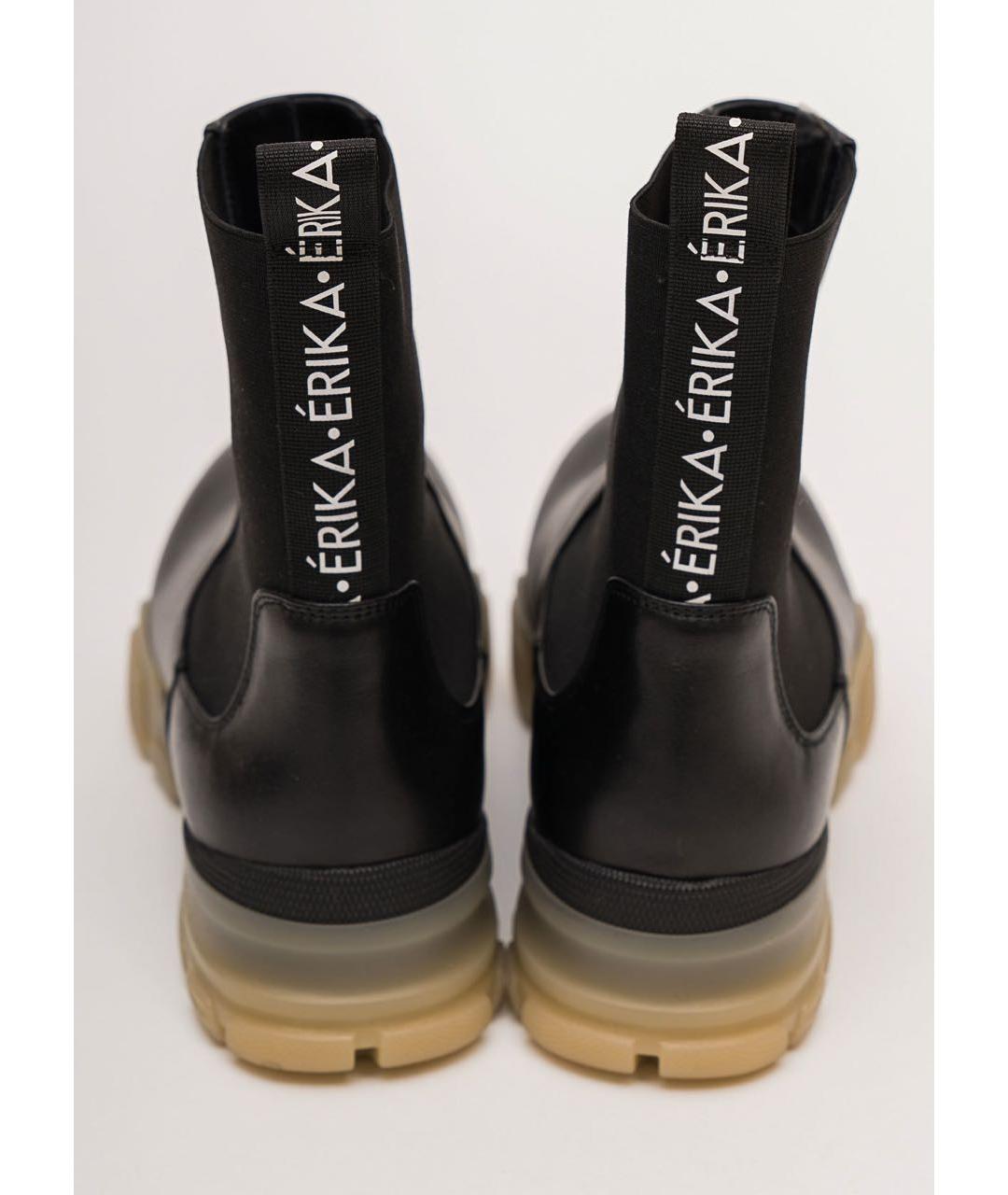 ERIKA CAVALLINI Черные кожаные полусапоги, фото 3