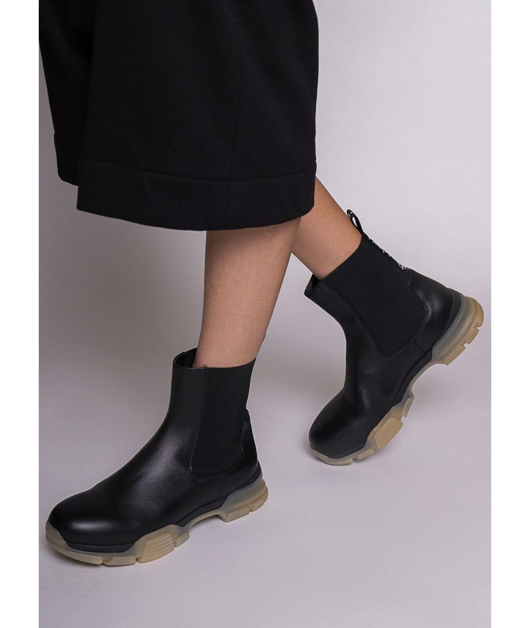 ERIKA CAVALLINI Черные кожаные полусапоги, фото 4