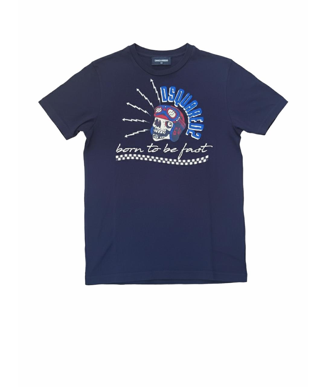 DSQUARED2 Синяя хлопковая футболка, фото 1
