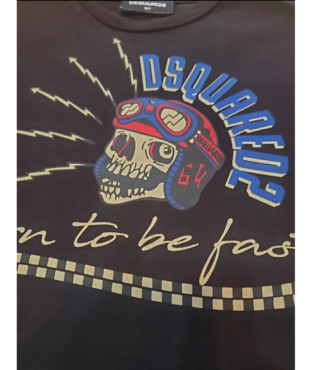 DSQUARED2 Синяя хлопковая футболка, фото 4