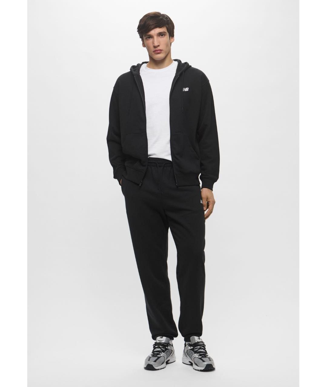 NEW BALANCE Черный хлопко-эластановый спортивный костюм, фото 5