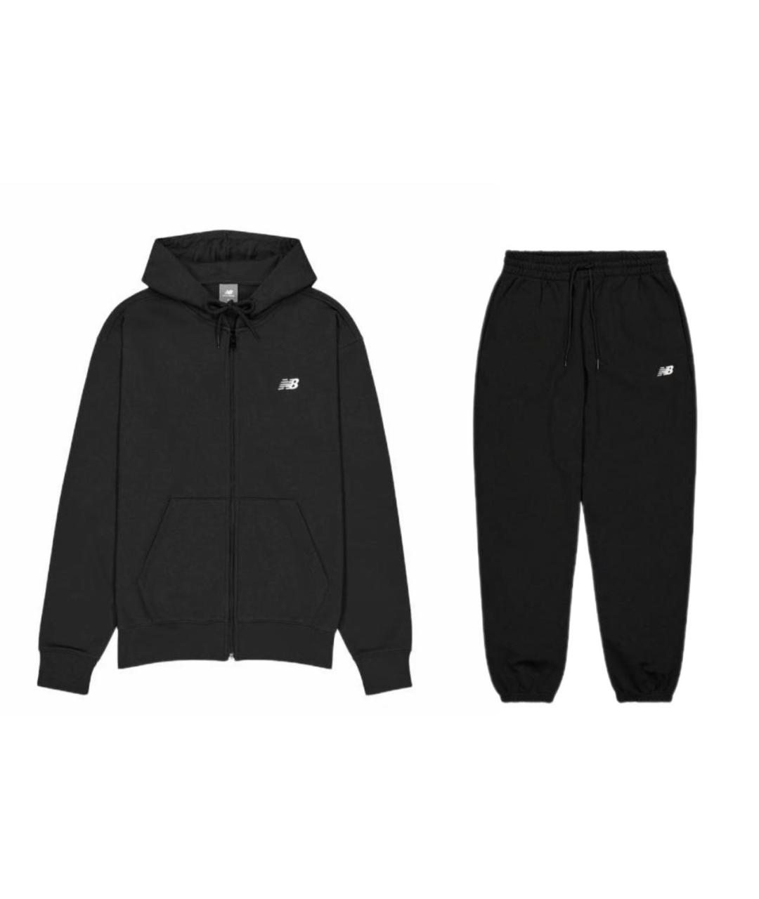 NEW BALANCE Черный хлопко-эластановый спортивный костюм, фото 9