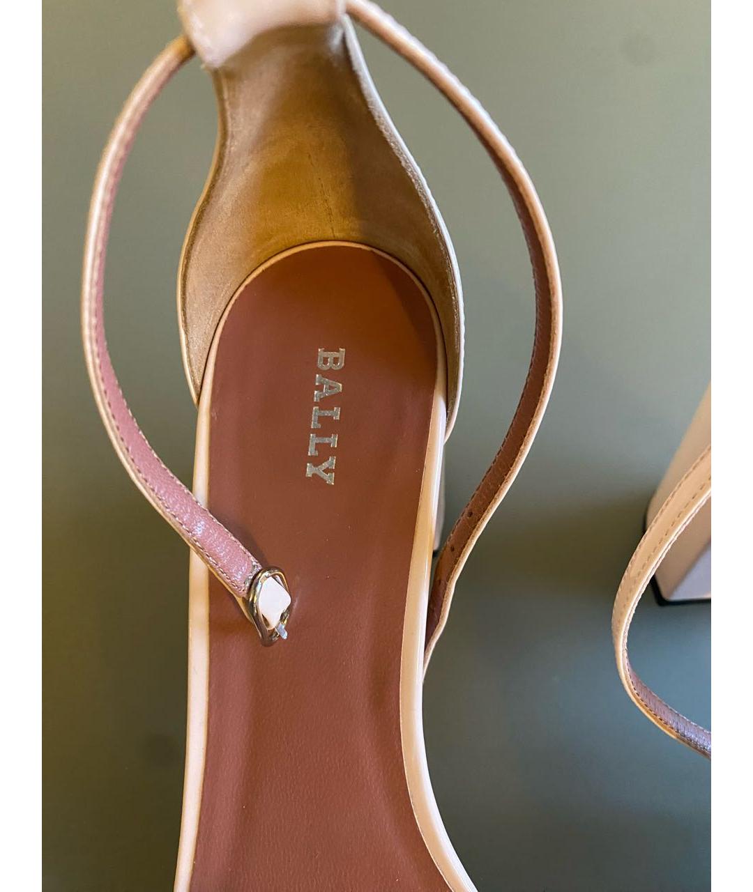 BALLY Розовые кожаные босоножки, фото 6