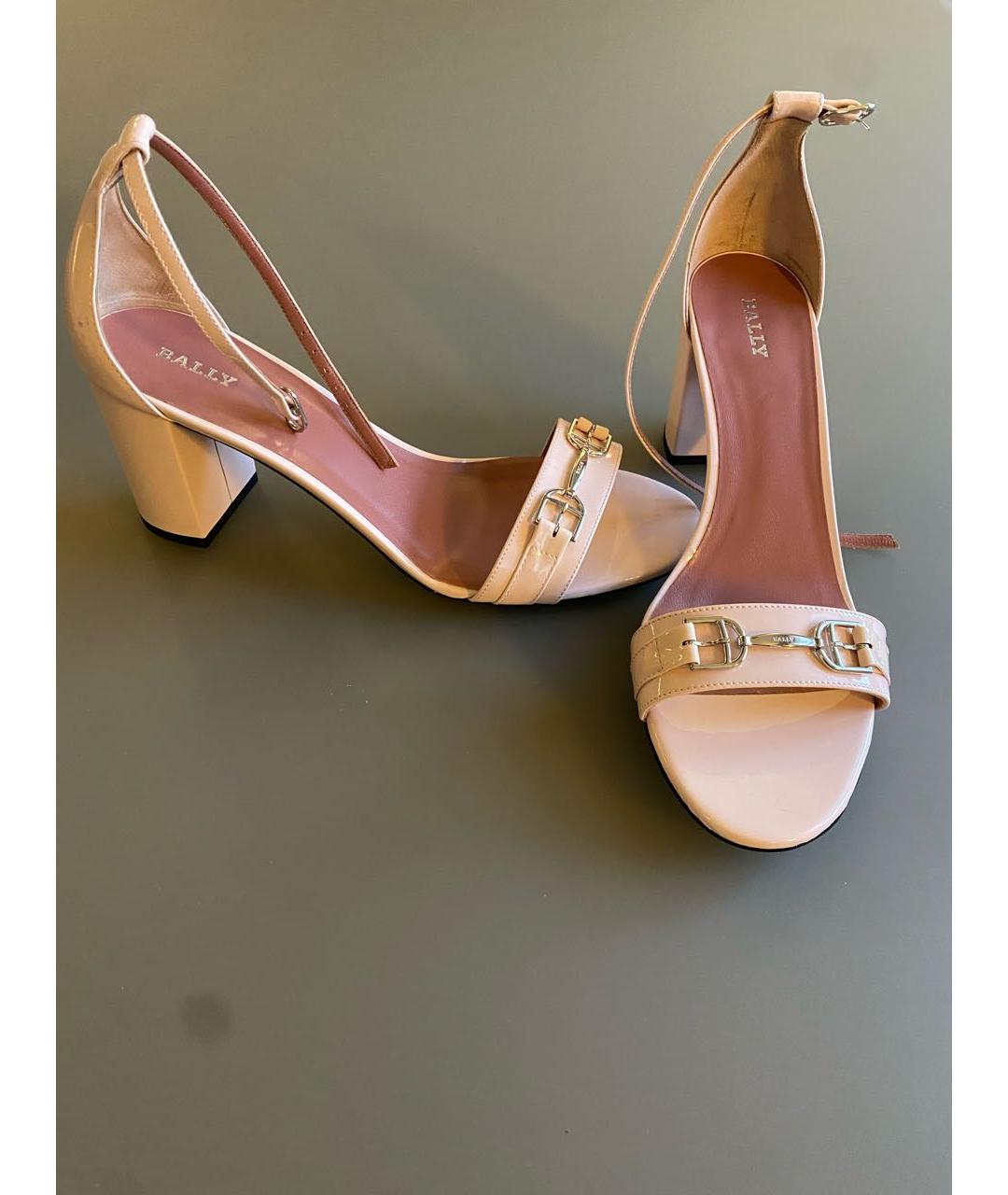 BALLY Розовые кожаные босоножки, фото 5