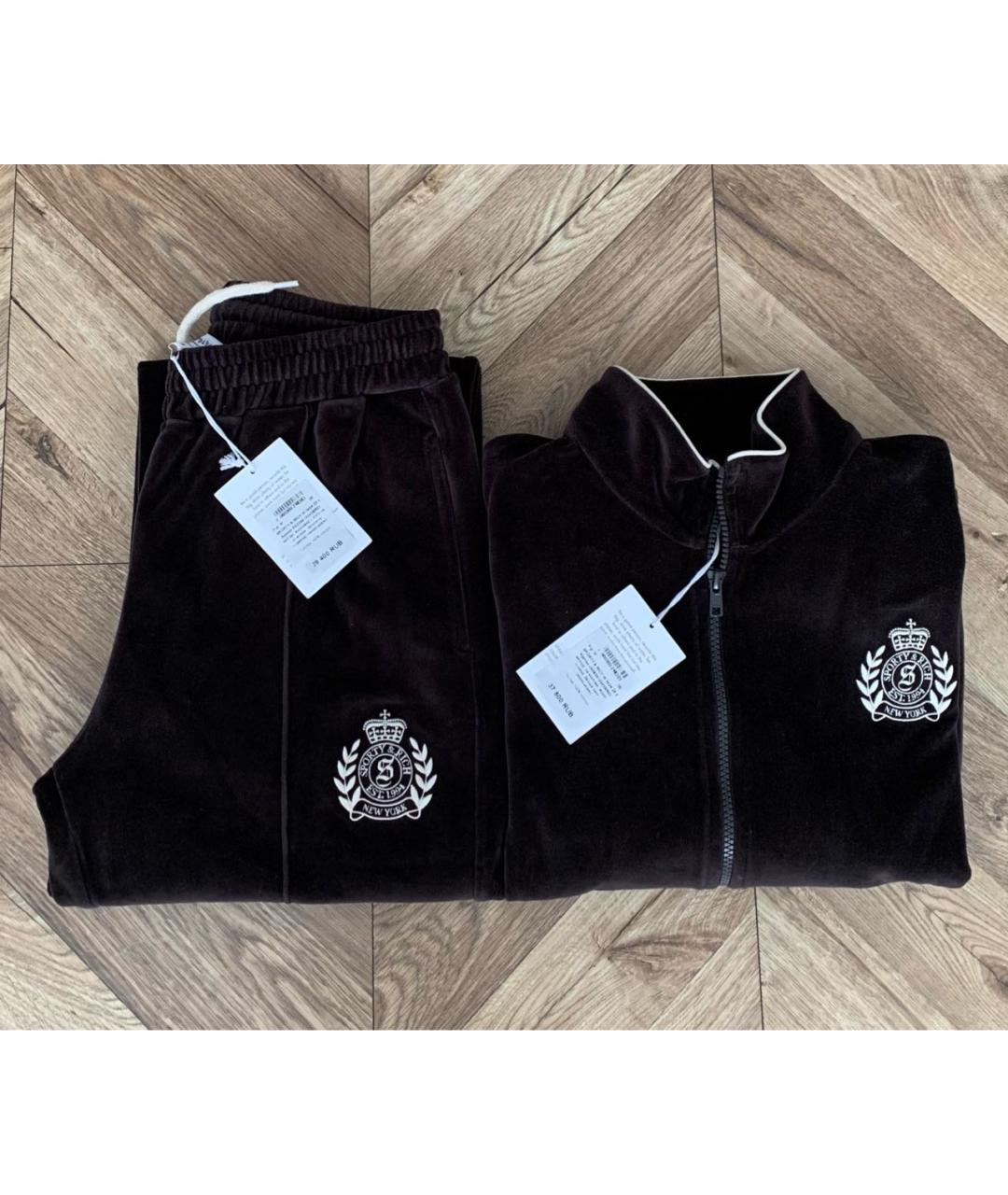 SPORTY AND RICH Коричневый хлопковый костюм с брюками, фото 2