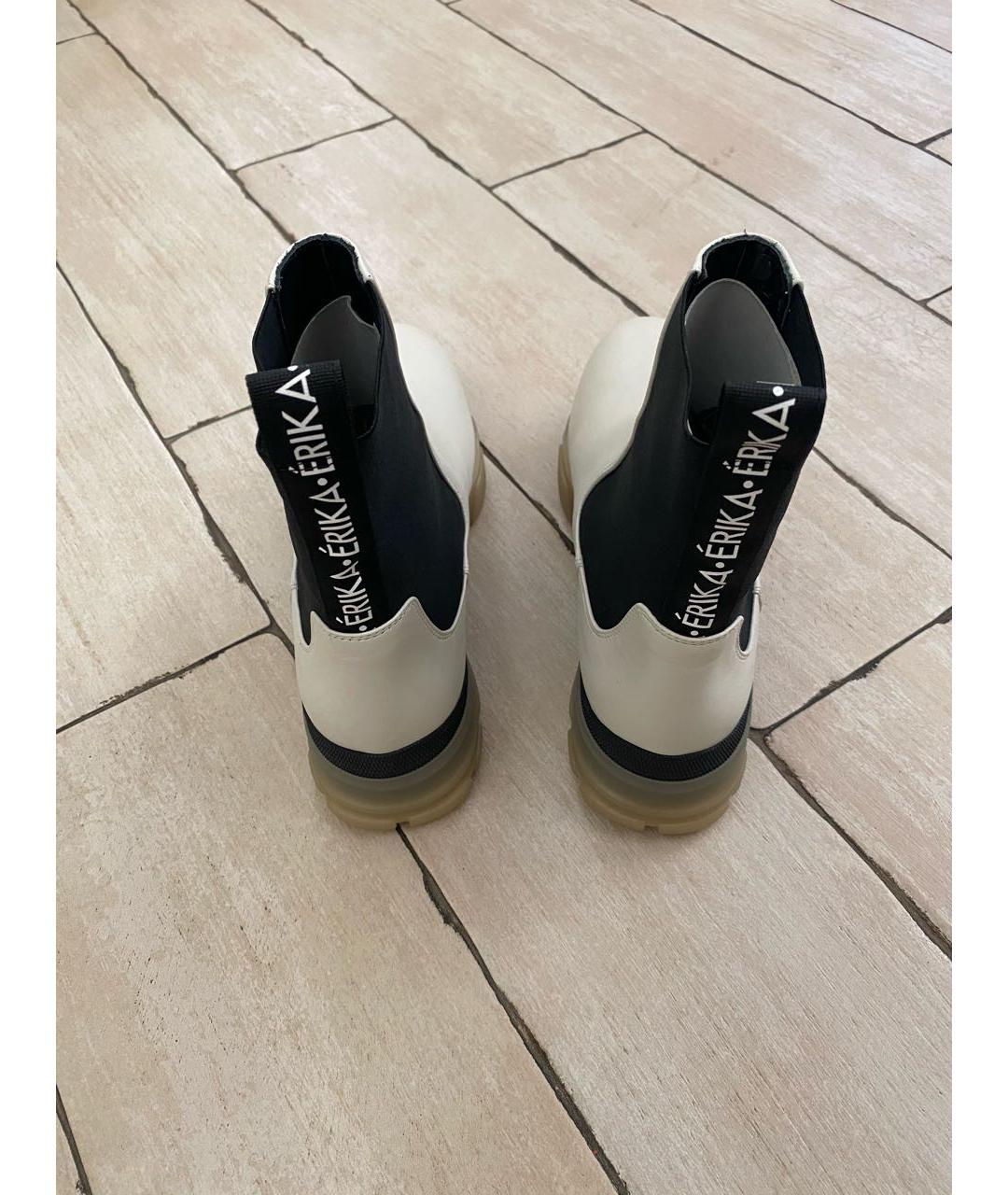 ERIKA CAVALLINI Бежевые кожаные полусапоги, фото 4