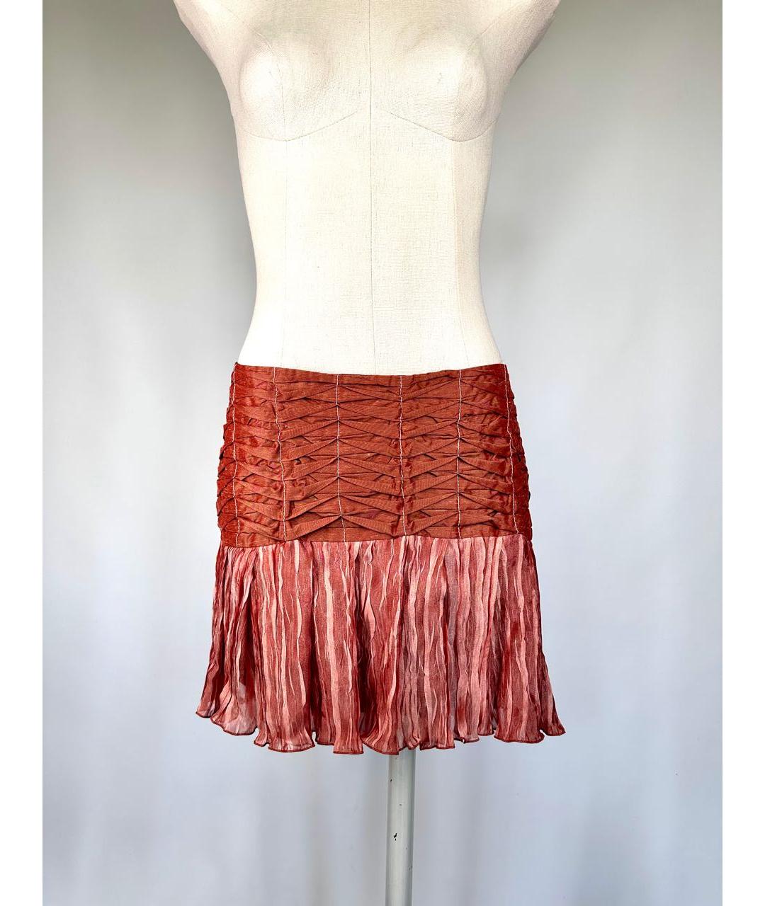 ALEXANDER MCQUEEN Коралловая юбка мини, фото 4