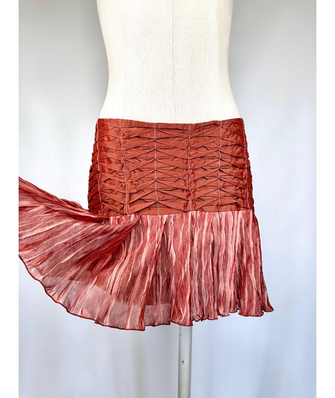 ALEXANDER MCQUEEN Коралловая юбка мини, фото 2