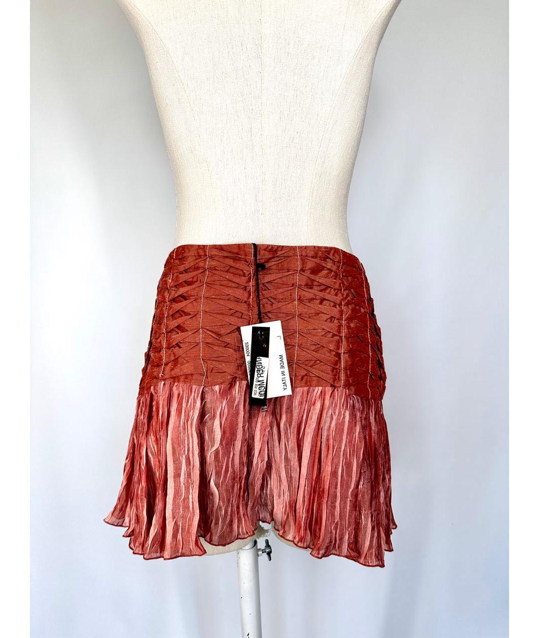 ALEXANDER MCQUEEN Коралловая юбка мини, фото 3