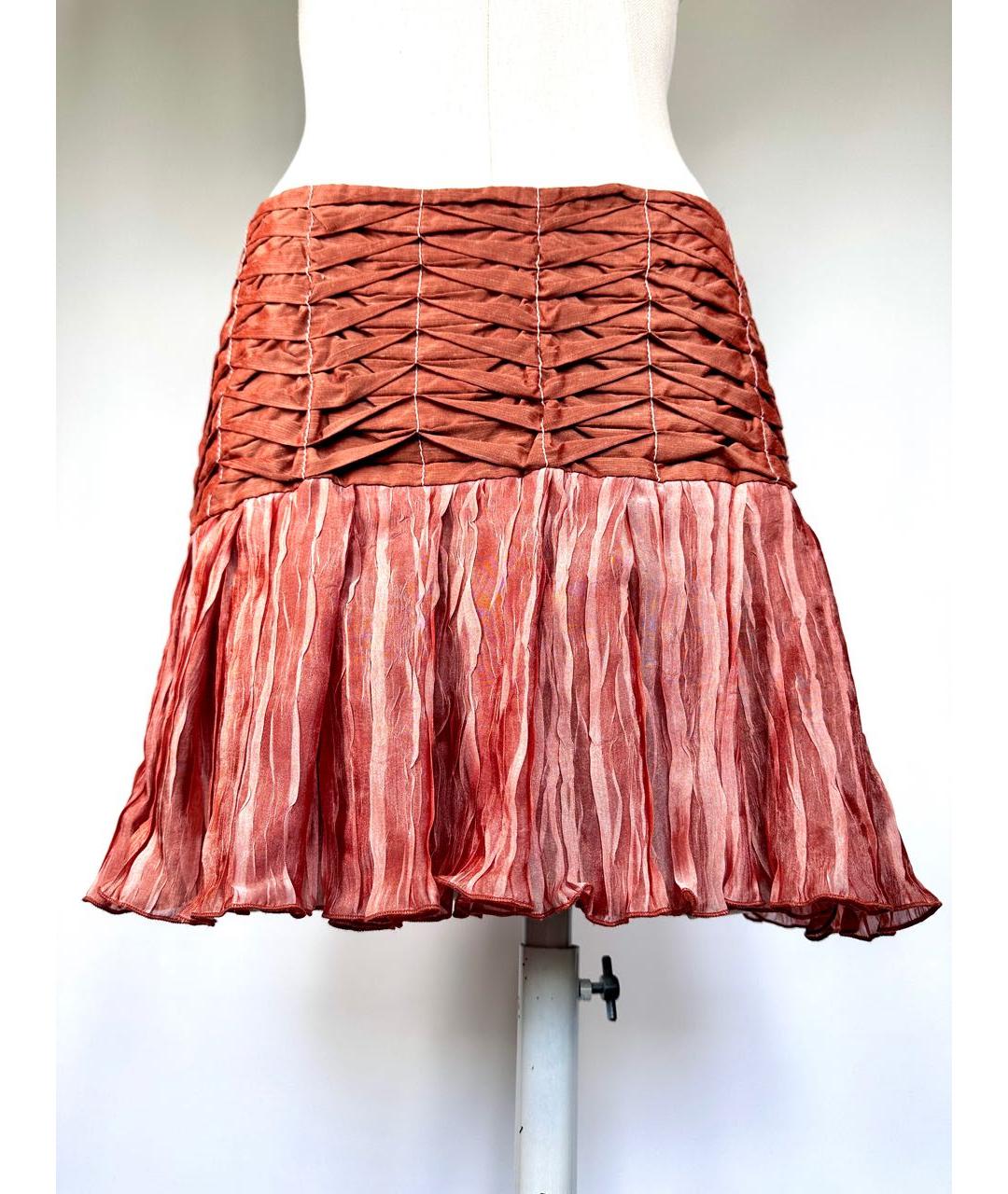 ALEXANDER MCQUEEN Коралловая юбка мини, фото 7