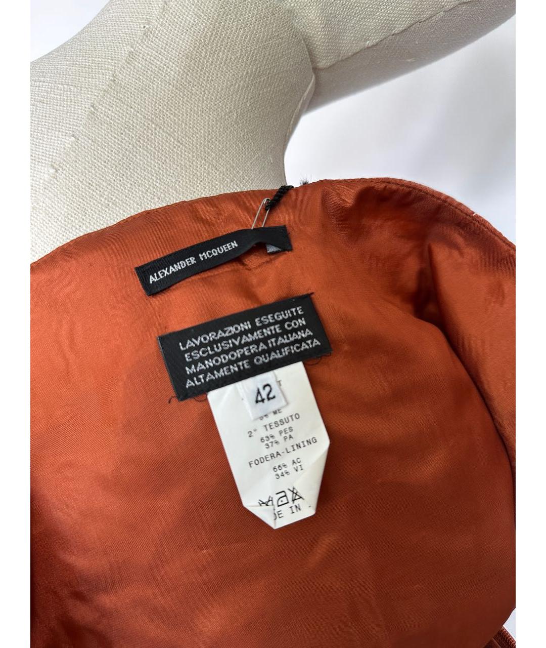 ALEXANDER MCQUEEN Коралловая юбка мини, фото 6