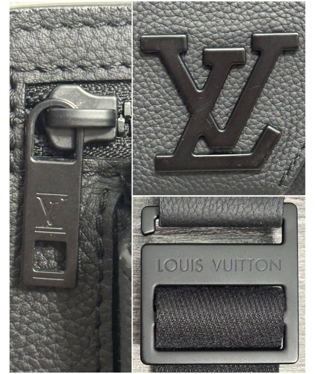 LOUIS VUITTON Черная кожаная поясная сумка, фото 6