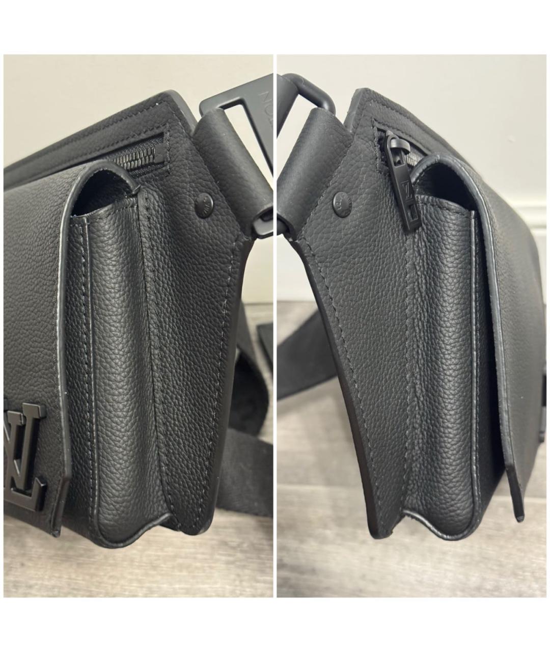 LOUIS VUITTON Черная кожаная поясная сумка, фото 4