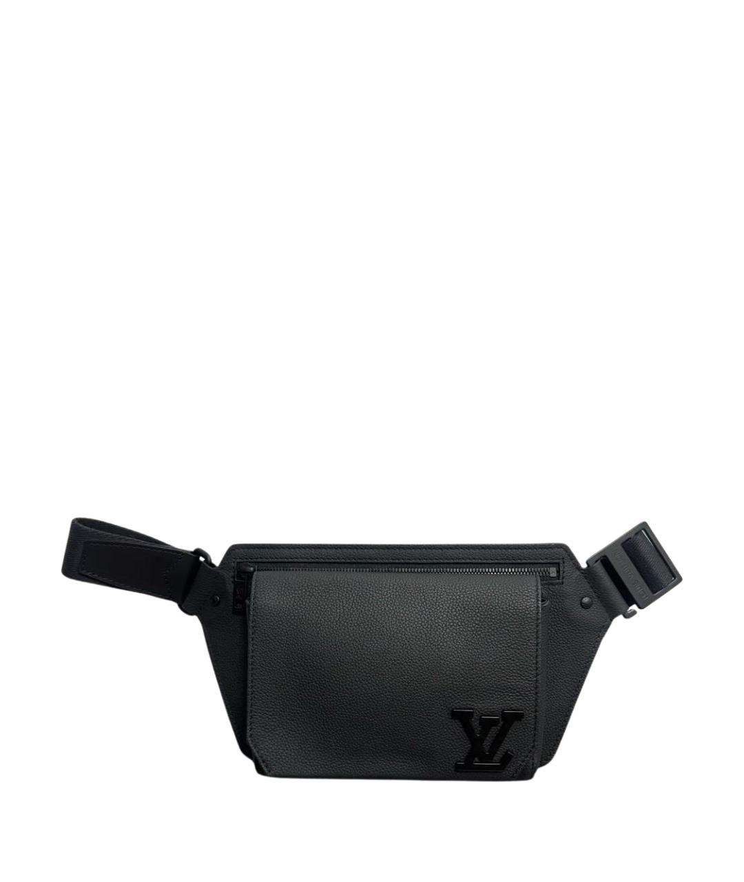 LOUIS VUITTON Черная кожаная поясная сумка, фото 1