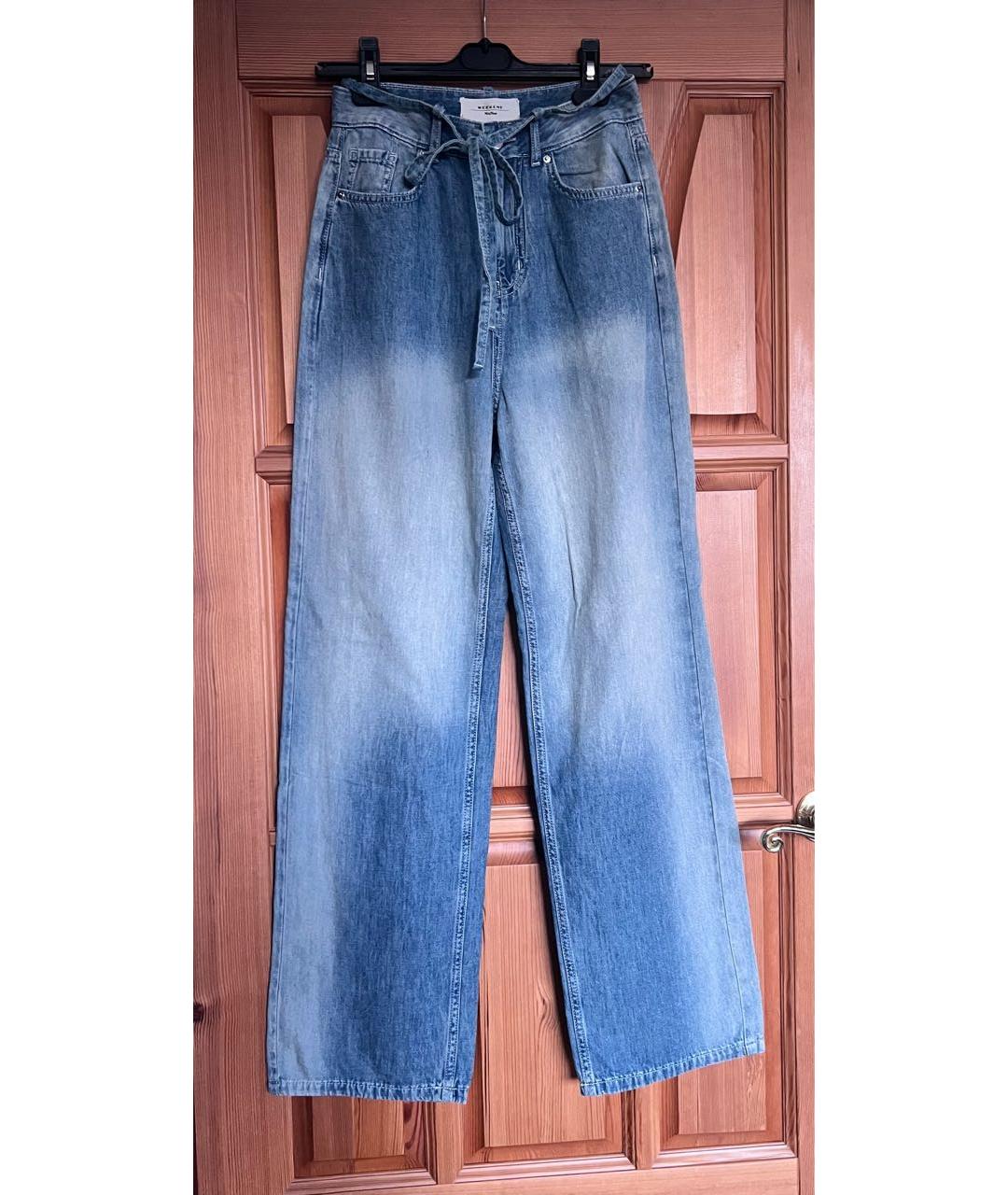 WEEKEND MAX MARA Голубые хлопковые джинсы клеш, фото 4