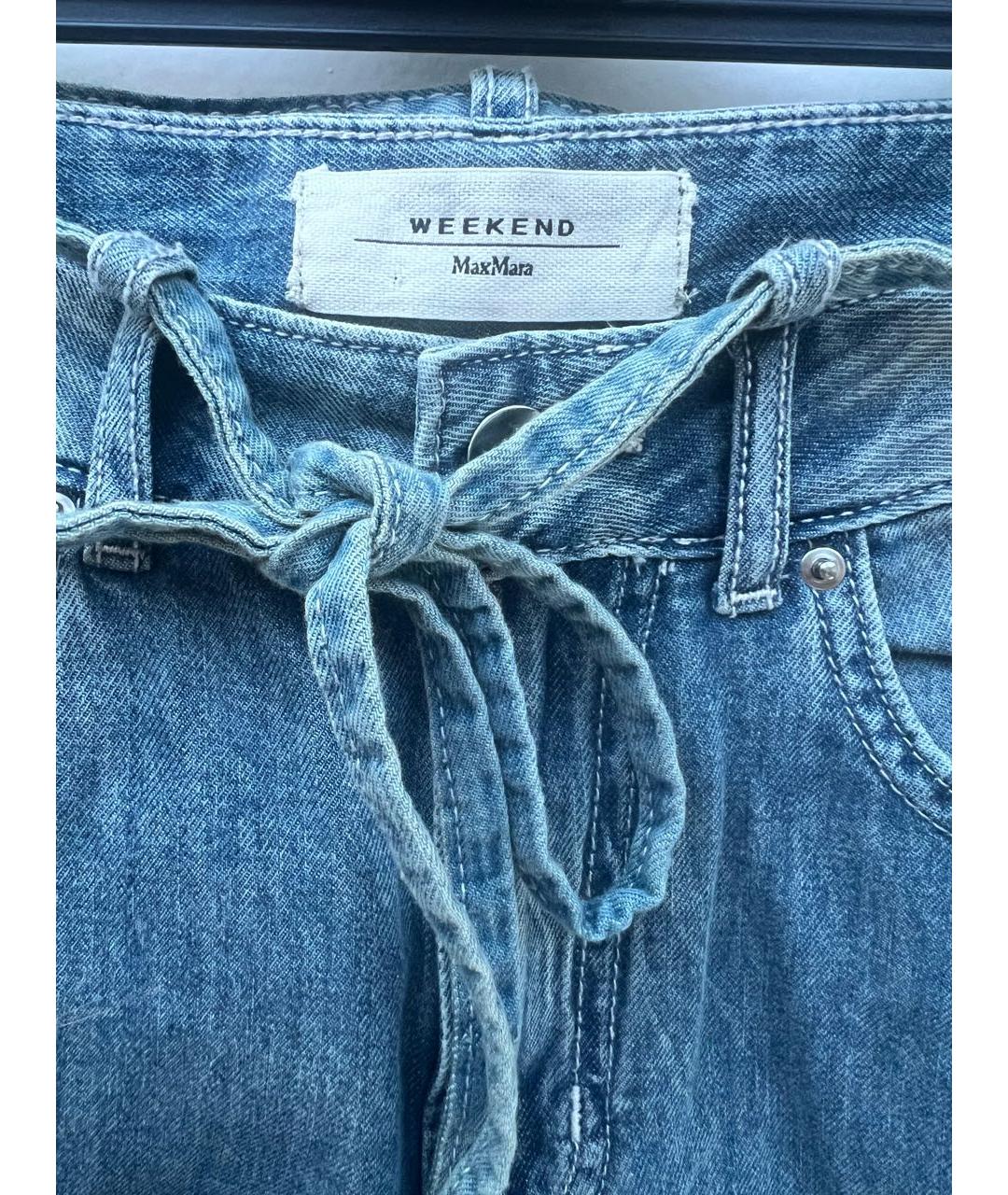 WEEKEND MAX MARA Голубые хлопковые джинсы клеш, фото 3