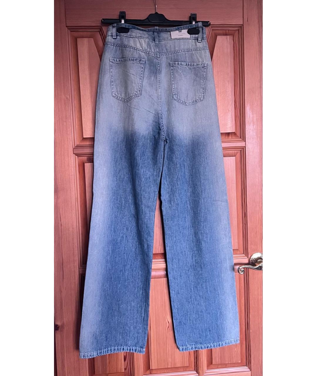 WEEKEND MAX MARA Голубые хлопковые джинсы клеш, фото 2