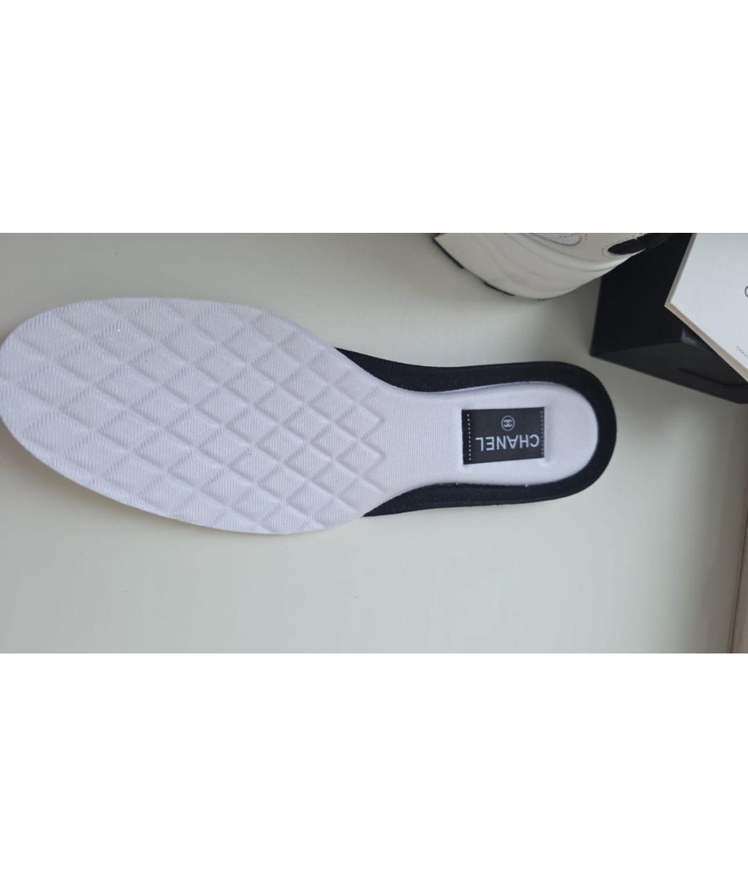 CHANEL Белые текстильные кроссовки, фото 4