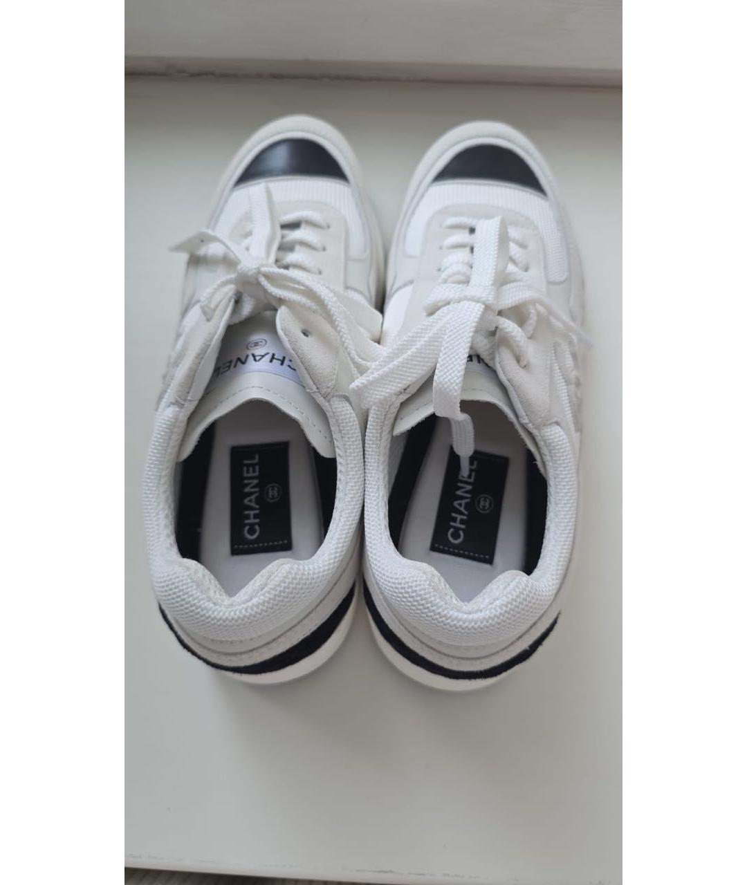CHANEL Белые текстильные кроссовки, фото 8