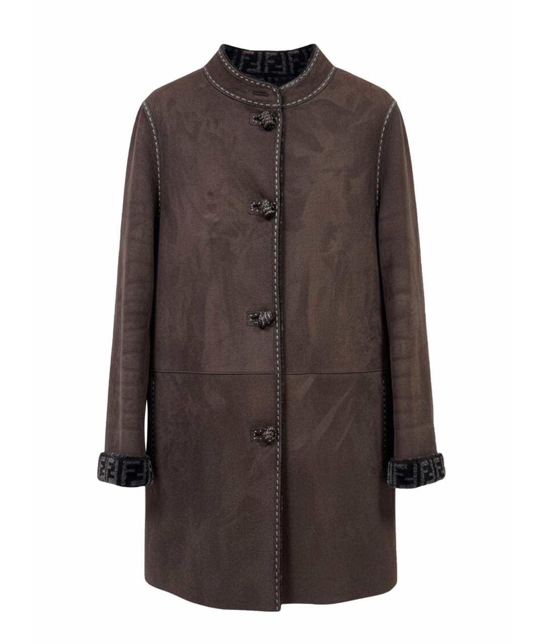 FENDI Коричневая меховая дубленка, фото 1