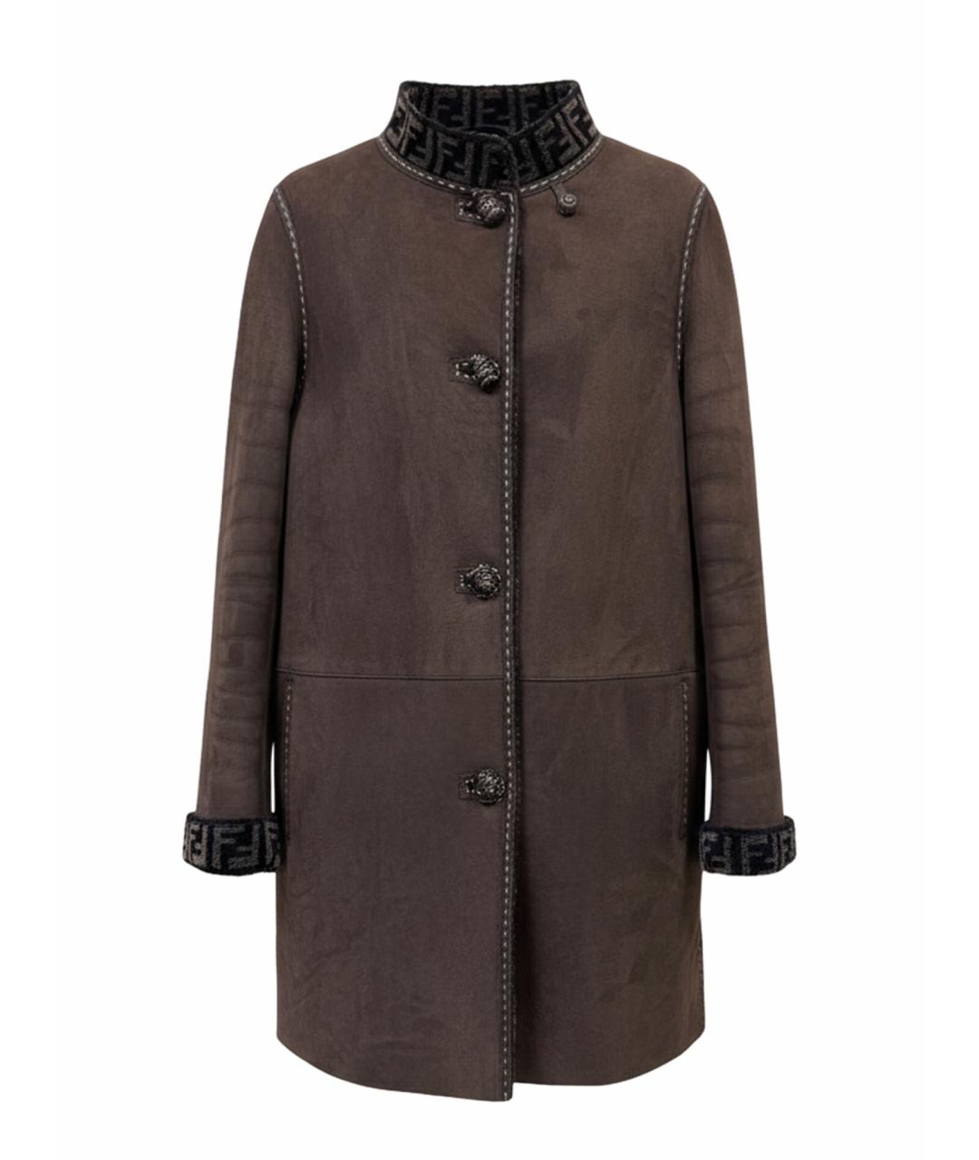 FENDI Коричневая меховая дубленка, фото 5