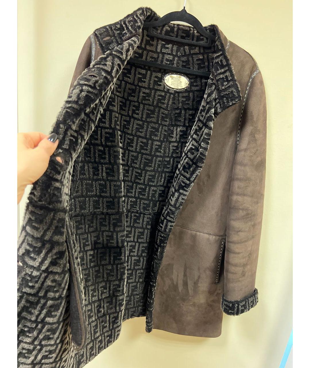 FENDI Коричневая меховая дубленка, фото 3