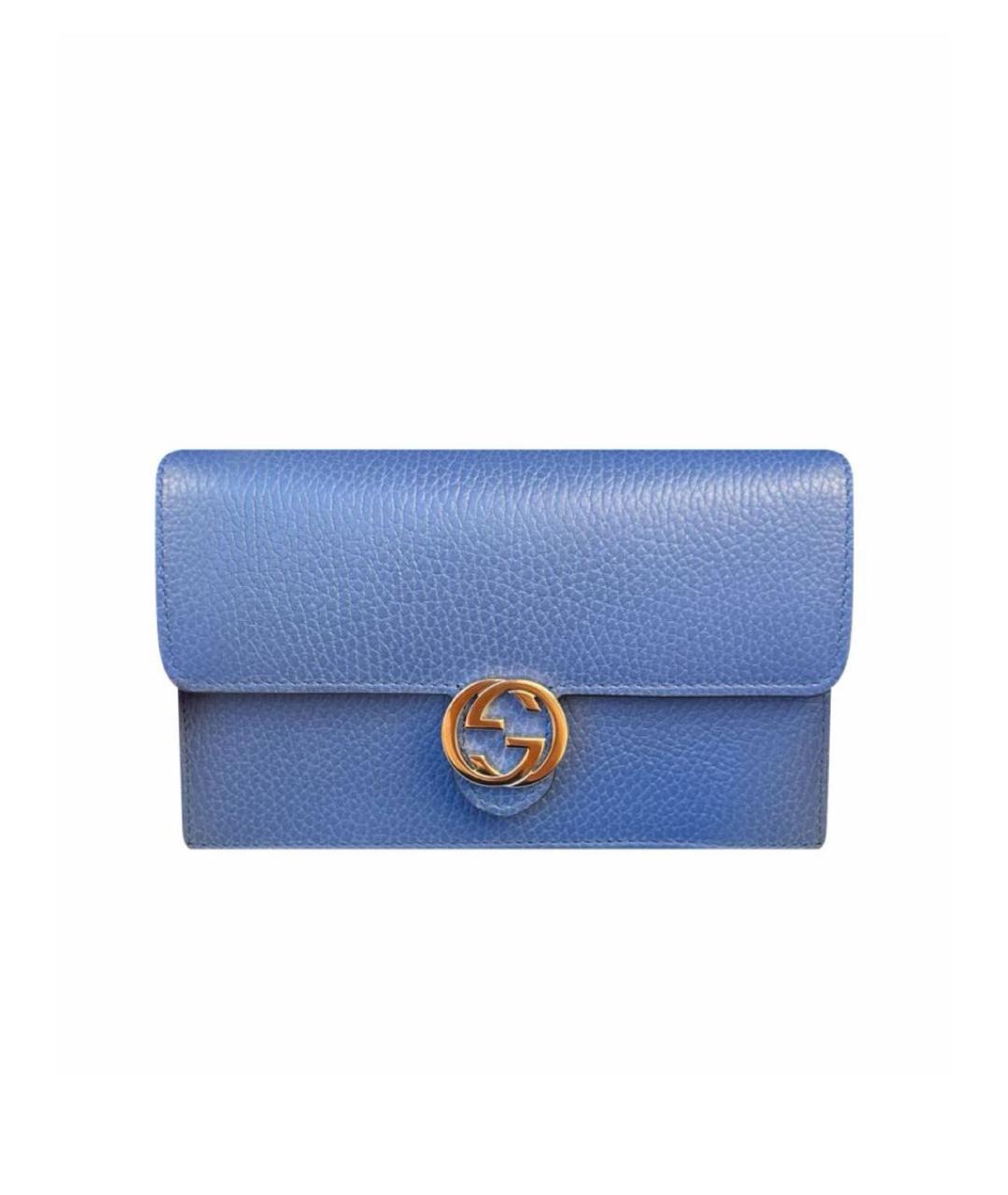 GUCCI Синяя кожаная сумка через плечо, фото 4