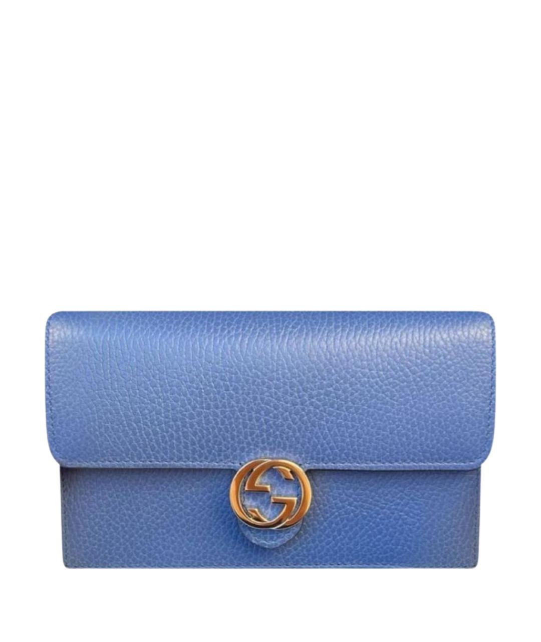 GUCCI Синяя кожаная сумка через плечо, фото 5